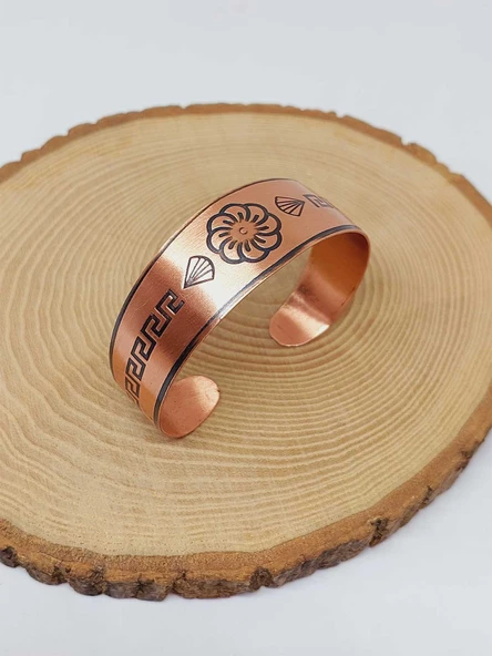 Çiçek Sembollü Bakır Bileklik (52644) - Resim 3