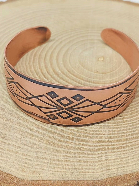 Sembollü Bakır Bileklik (52638) - Resim 4