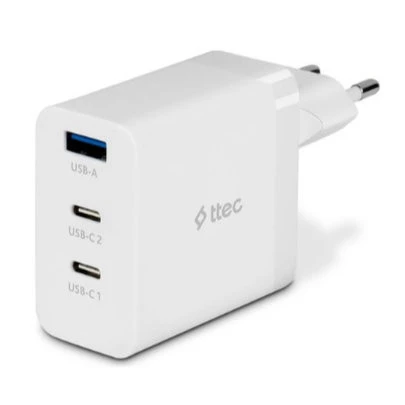 Ttec 2SCG03B Smartcharger Trio Gan 65W 2 Usb-C+ Usb-A PD Hızlı Şarj Aleti