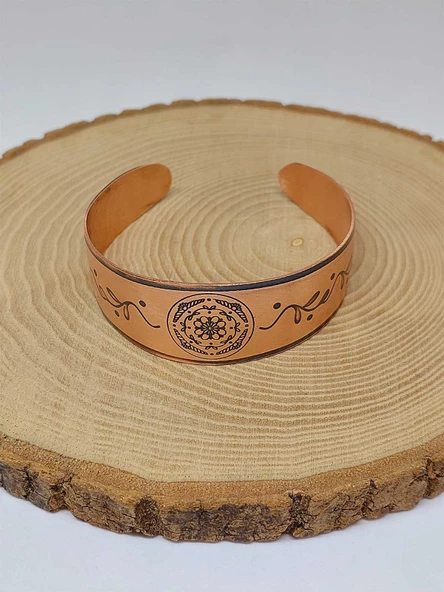 Sembollü Bakır Bileklik (52642) - Resim 4