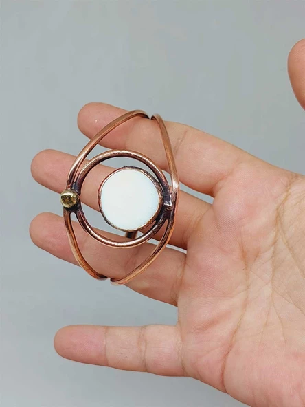 Sedef Taşı Motifli Bakır Bileklik (52534) - Resim 4