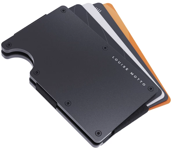 Louise Motto - Cardx - Burano Clips - Yeni Nesil Minimalist Cüzdan & Metal Kartlık - Rfid Koruma (SİYAH) - 5