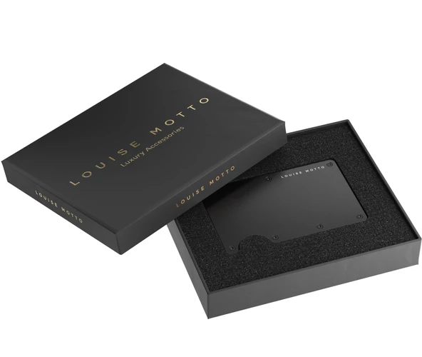 Louise Motto - Cardx - Burano Clips - Yeni Nesil Minimalist Cüzdan & Metal Kartlık - Rfid Koruma (SİYAH) - 6