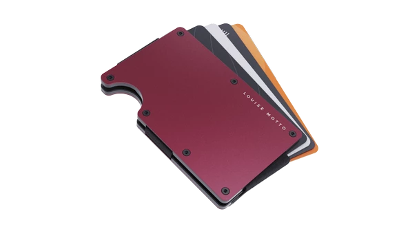 Louise Motto - Cardx - Burano Clips - Yeni Nesil Minimalist Cüzdan & Metal Kartlık - Rfıd Koruma (WİNE RED) - 5