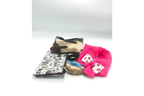 Renkli Desenli Taç Toka Bandana Set