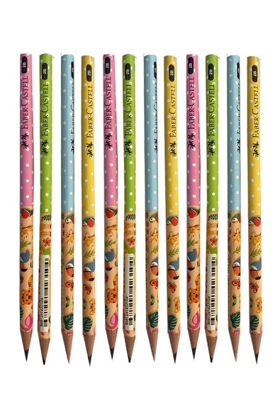 Sevimli Dostlar Yuvarlak Kurşun Kalem 12 Adet 1 Paket Faber Kurşun Kalem 2B Siyah Kurşun Kalem Sevimli Dostlar Desenli 2B Kalem