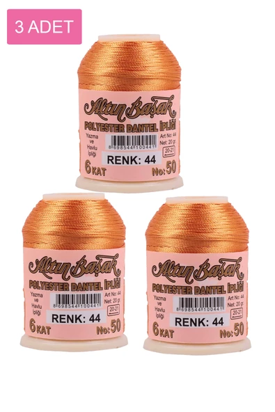 3 Adet Altınbaşak Oya ve Dantel İpi 20 gr - Royaleks - No: 044 ürün görseli 1