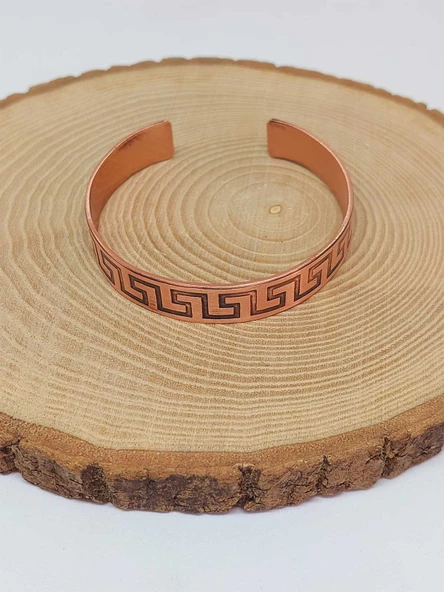 Motifli Bakır Bileklik (52704) - Resim 4