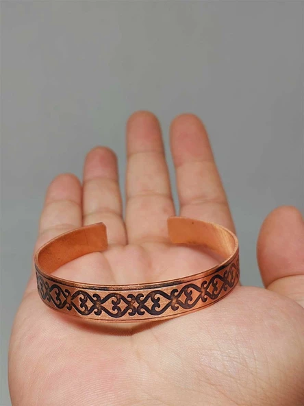 Motifli Bakır Bileklik (52700) - Resim 3