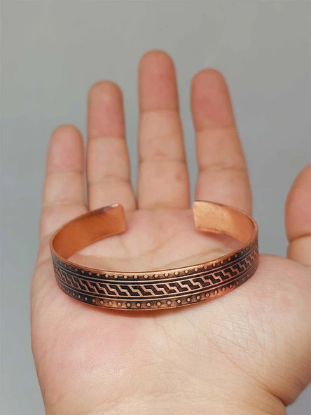 Motifli Bakır Bileklik (52698) - Resim 3