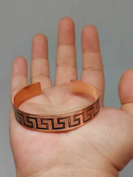 Motifli Bakır Bileklik (52704) - Resim 3