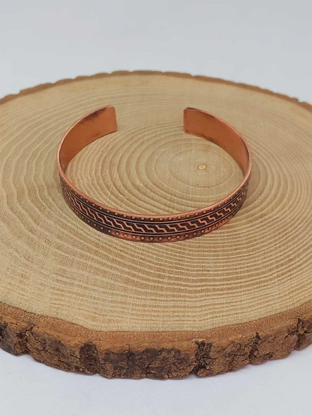 Motifli Bakır Bileklik (52698) - Resim 4