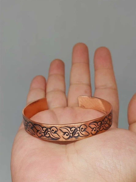 Motifli Bakır Bileklik (52692) - Resim 3