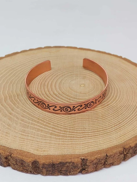 Motifli Bakır Bileklik (52688) - Resim 4