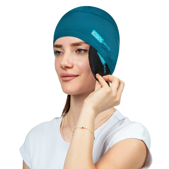 iCool Head Migren ve Baş Ağrısı Giderici Başlık, Sıcak ve Soğuk Kompres Şapka, Termojel Buz Paketi Bandaj, Migren Başlığı