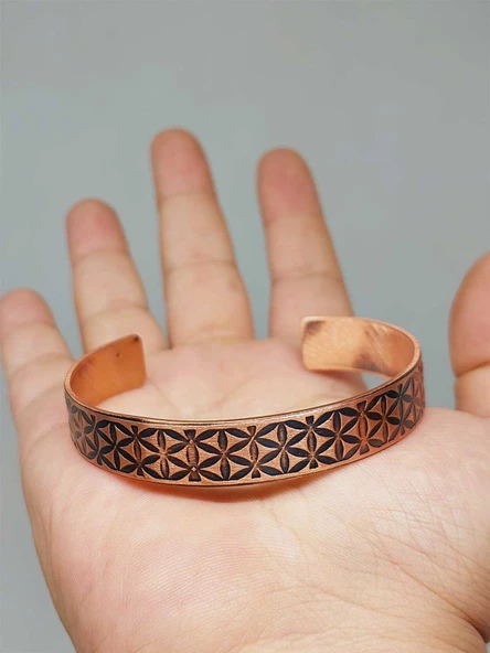 Motifli Bakır Bileklik (52682) - Resim 3