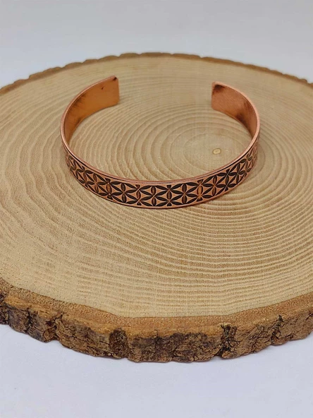 Motifli Bakır Bileklik (52682) - Resim 4