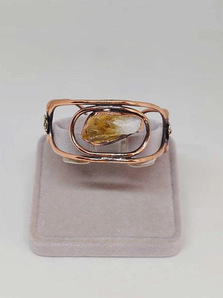 Sitrin Taşlı Motifli Bakır Bileklik (52676) - Resim 2