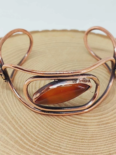 Akik Taşlı Motifli Bakır Bileklik (52670) - Resim 3