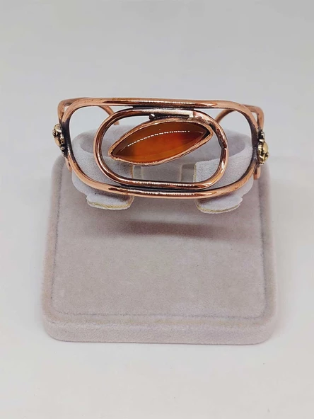 Akik Taşlı Motifli Bakır Bileklik (52670) - Resim 2