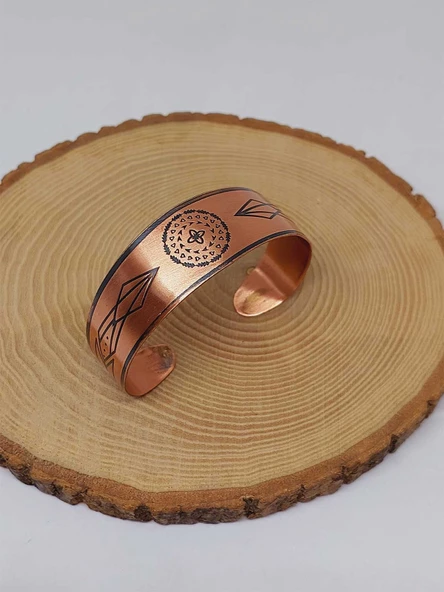 Sembollü Bakır Bileklik (52664) - Resim 3