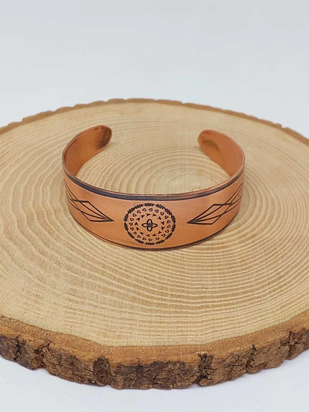 Sembollü Bakır Bileklik (52664) - Resim 4