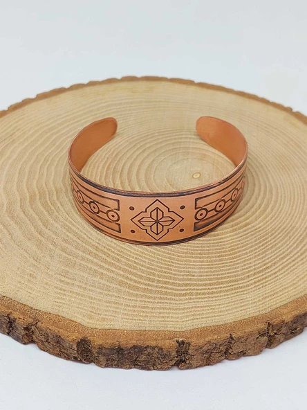 Sembollü Bakır Bileklik (52662) - Resim 4