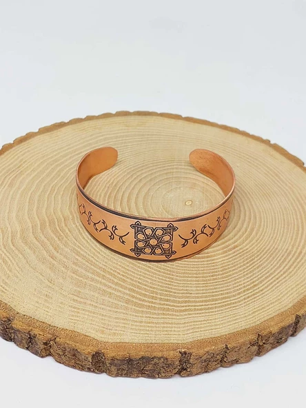 Sembollü Bakır Bileklik (52660) - Resim 4