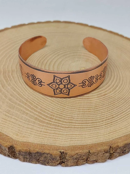 Çiçek Sembollü Bakır Bileklik (52656) - Resim 4