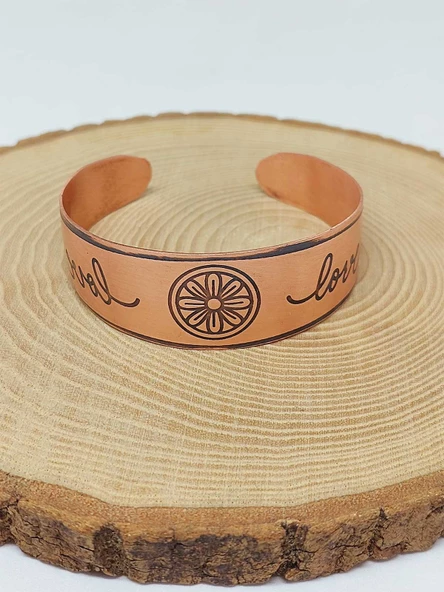 Çiçek Sembollü Bakır Bileklik (52650) - Resim 4