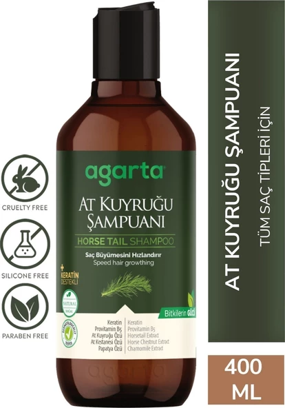 Agarta Doğal At Kuyruğu Özlü Saç Uzatan Şampuan 400 ml - 5