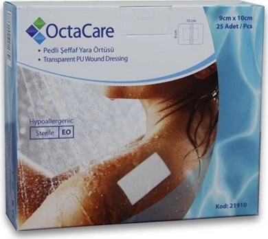 Octacare 21910 Su Geçirmez Film Yara Örtüsü 9cm x 10cm 25 Adet