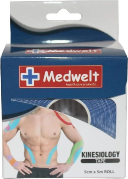 Medwelt   Bantları Kinezyo Bandı Mavi 5cm*5m