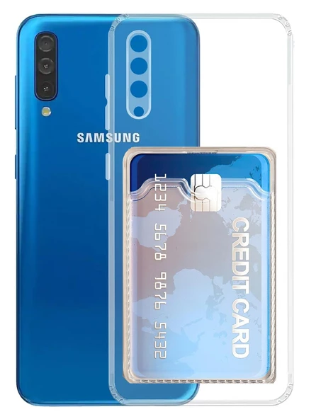 Gpack Samsung Galaxy A50 Kılıf 1 Adet Kartlıklı Silikon Kamera Korumalı
