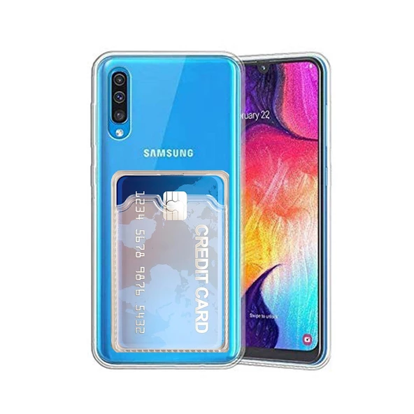 Gpack Samsung Galaxy A70 Kılıf 1 Adet Kartlıklı Silikon Kamera Korumalı