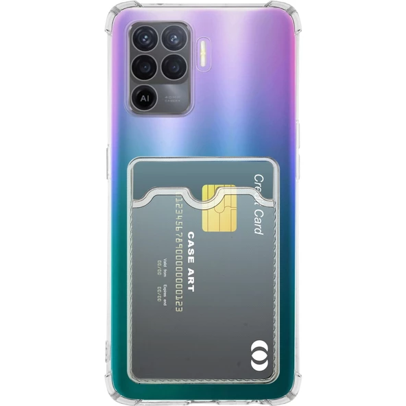 Gpack Oppo Reno 5 Lite Kılıf 1 Adet Kartlıklı Silikon Kamera Korumalı