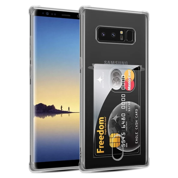 Gpack Samsung Galaxy Note 8 Kılıf 1 Adet Kartlıklı Silikon Kamera Korumalı