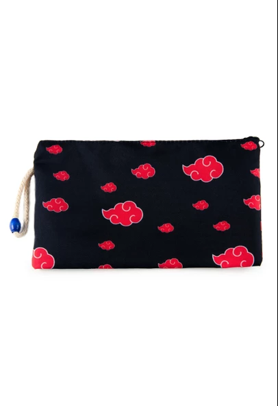 Anime Naruto Shippuden Akatsuki Bulut Kalemlik Fermuarlı Makyaj Çantası Büyük Boy - 2