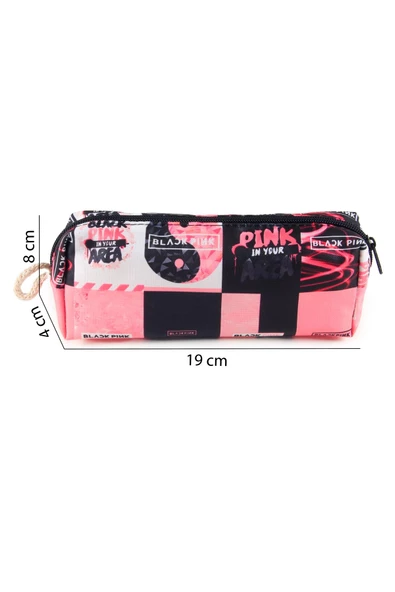 4'lü Set Blackpink K-Pop Desenli Sırt Çantası Kalemlik Makyaj Çantası Büyük Boy Makyaj Çantası - 5