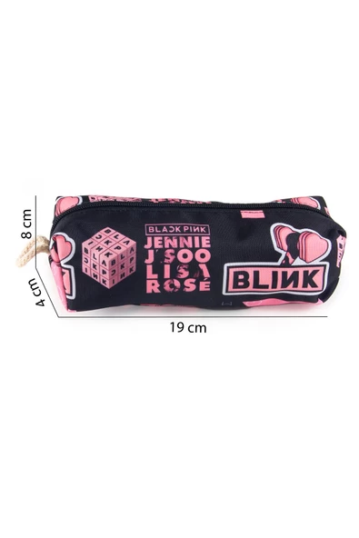 4'lü Set Blackpink K-Pop Desenli Sırt Çantası Kalemlik Makyaj Çantası Büyük Boy Makyaj Çantası - 5