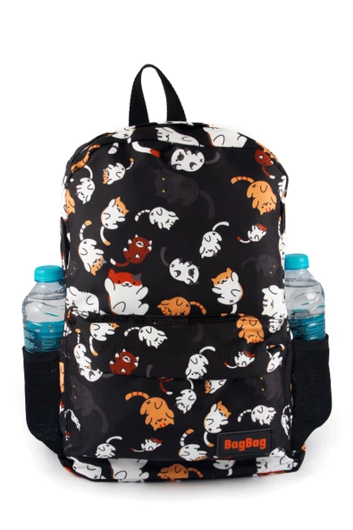 4'lü Set Kedi Desenli Sırt Çantası Kalemlik Makyaj Çantası Büyük Boy Makyaj Çantası - 6