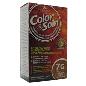 Color and Soin tamamen Bitkisel Organik Saç Boyası 7G Altın Sarısı