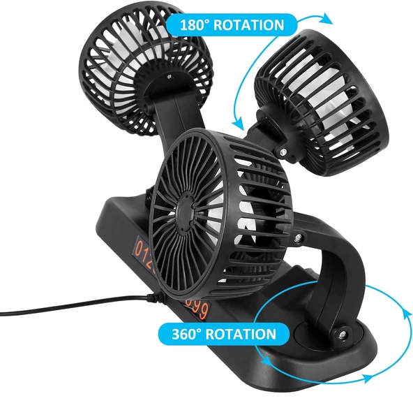 Araç Araba Otomobil 3 lü Vantilatör Fan Pervane Soğutucu 12V FAN40 - 6