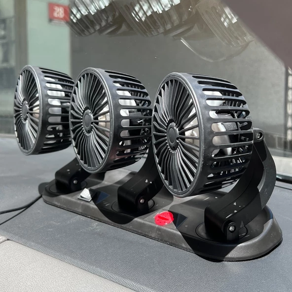 Araç Araba Otomobil 3 lü Vantilatör Fan Pervane Soğutucu 12V FAN40 - 10