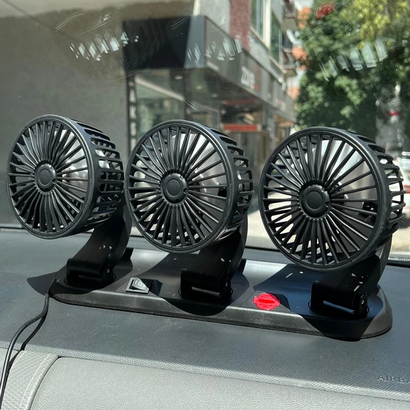 Araç Araba Otomobil 3 lü Vantilatör Fan Pervane Soğutucu 12V FAN40 - 9