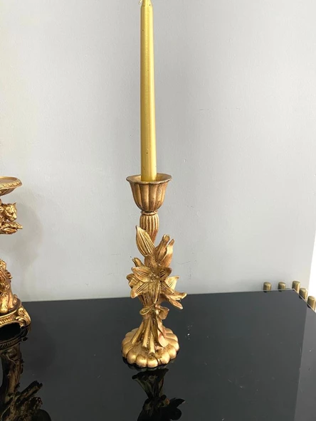 Şamdan mumluk çiçek şamdan polyester - 4