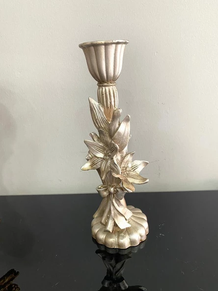 Şamdan mumluk çiçek şamdan polyester - 6