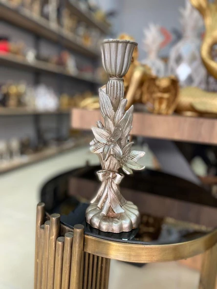 Şamdan mumluk çiçek şamdan polyester - 8