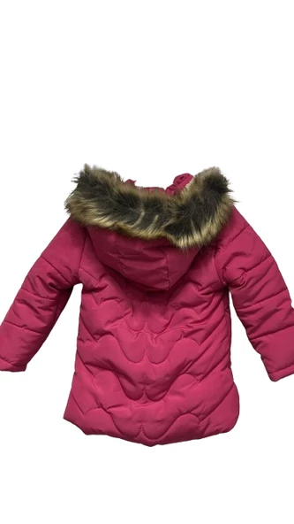 uğurböceğiçocuk Pink Tüylü Kapüşonlu Mont 3251