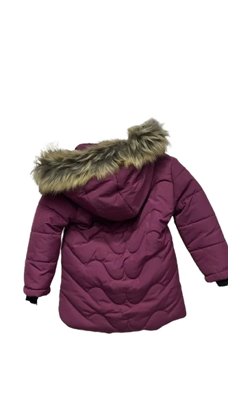 uğurböceğiçocuk Pink Tüylü Kapüşonlu Mont 3251 - 9